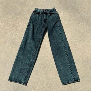 BDG dark green acid wash high rise baggy jeans